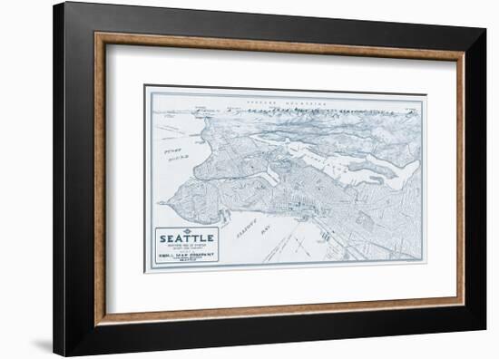 Bird’s Eye View of Seattle, Washington, 1925-Edward C^ Poland-Framed Giclee Print