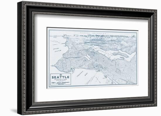 Bird’s Eye View of Seattle, Washington, 1925-Edward C^ Poland-Framed Giclee Print