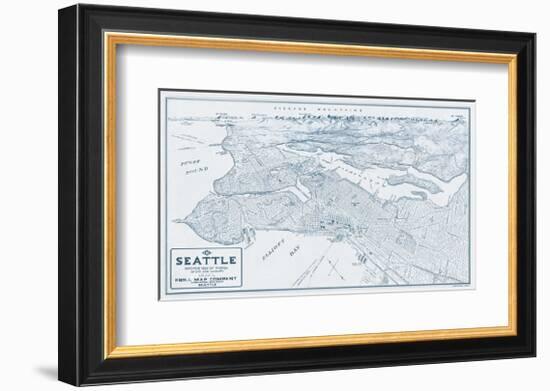 Bird’s Eye View of Seattle, Washington, 1925-Edward C^ Poland-Framed Giclee Print