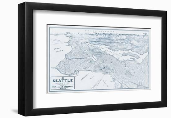 Bird’s Eye View of Seattle, Washington, 1925-Edward C^ Poland-Framed Giclee Print