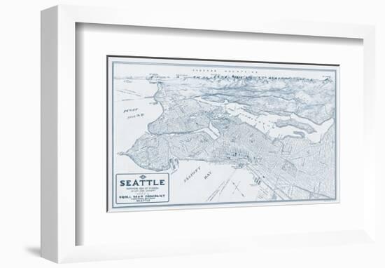 Bird’s Eye View of Seattle, Washington, 1925-Edward C^ Poland-Framed Giclee Print