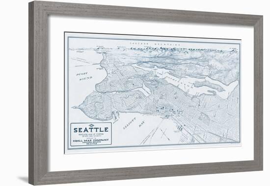 Bird’s Eye View of Seattle, Washington, 1925-Edward C^ Poland-Framed Giclee Print