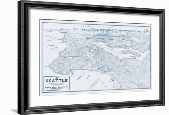 Bird’s Eye View of Seattle, Washington, 1925-Edward C^ Poland-Framed Giclee Print