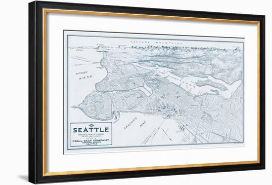 Bird’s Eye View of Seattle, Washington, 1925-Edward C^ Poland-Framed Giclee Print