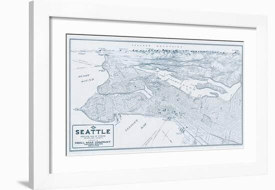 Bird’s Eye View of Seattle, Washington, 1925-Edward C^ Poland-Framed Giclee Print