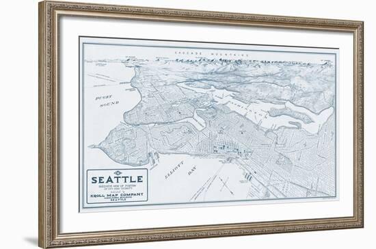 Bird’s Eye View of Seattle, Washington, 1925-Edward C^ Poland-Framed Giclee Print