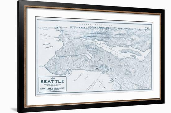 Bird’s Eye View of Seattle, Washington, 1925-Edward C^ Poland-Framed Giclee Print