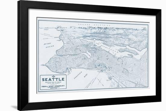 Bird’s Eye View of Seattle, Washington, 1925-Edward C^ Poland-Framed Giclee Print