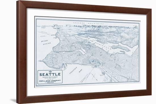 Bird’s Eye View of Seattle, Washington, 1925-Edward C^ Poland-Framed Giclee Print