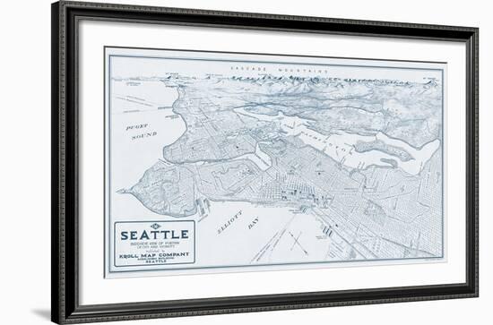 Bird’s Eye View of Seattle, Washington, 1925-Edward C^ Poland-Framed Giclee Print