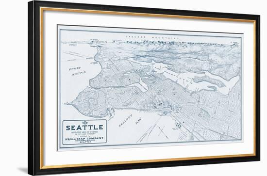 Bird’s Eye View of Seattle, Washington, 1925-Edward C^ Poland-Framed Giclee Print