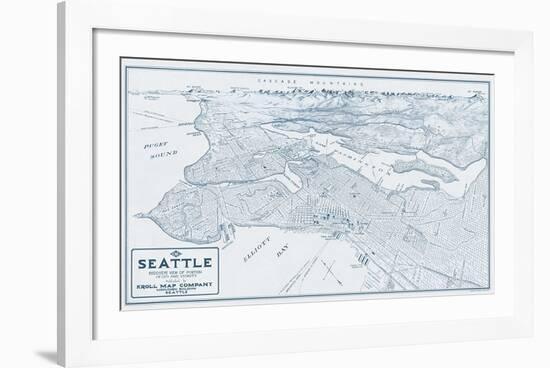 Bird’s Eye View of Seattle, Washington, 1925-Edward C^ Poland-Framed Giclee Print