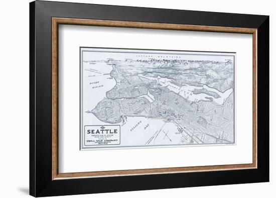 Bird’s Eye View of Seattle, Washington, 1925-Edward C^ Poland-Framed Art Print