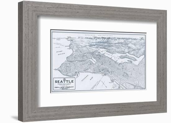 Bird’s Eye View of Seattle, Washington, 1925-Edward C^ Poland-Framed Art Print