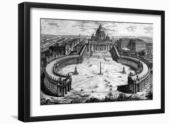 Bird's-Eye View of St. Peter's Basilica and Piazza, Form the 'Views of Rome' Series, C.1760-Giovanni Battista Piranesi-Framed Giclee Print