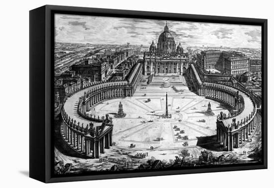 Bird's-Eye View of St. Peter's Basilica and Piazza, Form the 'Views of Rome' Series, C.1760-Giovanni Battista Piranesi-Framed Premier Image Canvas