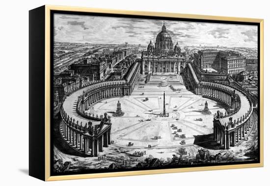 Bird's-Eye View of St. Peter's Basilica and Piazza, Form the 'Views of Rome' Series, C.1760-Giovanni Battista Piranesi-Framed Premier Image Canvas