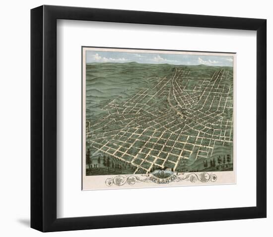 Bird’s Eye View of the City of Atlanta, Georgia, 1871-A^ Ruger-Framed Art Print