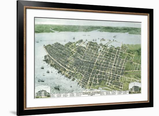 Bird’s Eye View of the City of Charleston, South Carolina, 1872-C^N^ Drie-Framed Giclee Print