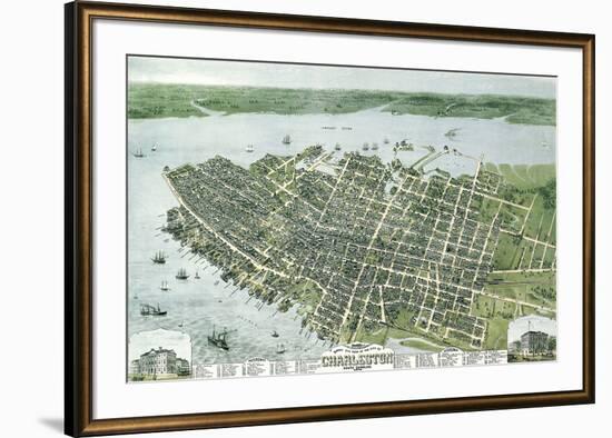 Bird’s Eye View of the City of Charleston, South Carolina, 1872-C^N^ Drie-Framed Giclee Print