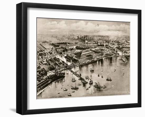 Bird's Eye View of the Columbian Exposition, Chicago, 1893-null-Framed Giclee Print