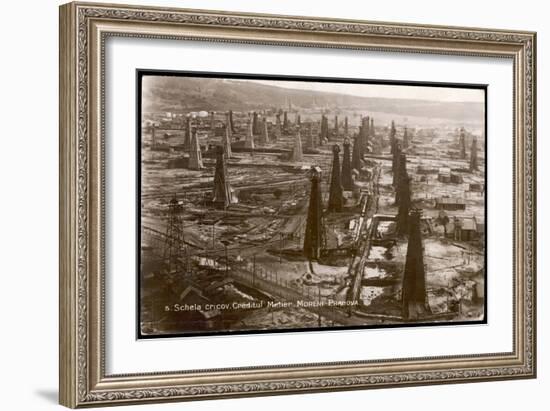 Bird's Eye View of the Oilfield of the Creditu Minier Moreni-Prahova-null-Framed Art Print