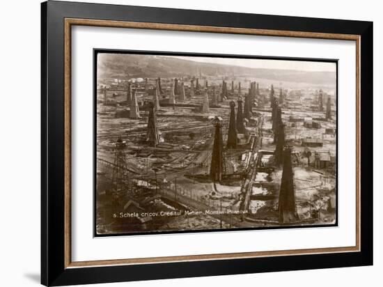 Bird's Eye View of the Oilfield of the Creditu Minier Moreni-Prahova-null-Framed Art Print