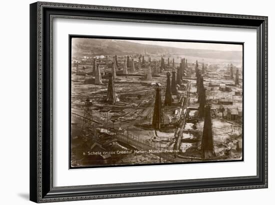 Bird's Eye View of the Oilfield of the Creditu Minier Moreni-Prahova-null-Framed Art Print