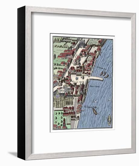 Bird's-eye view of the Palace of Westminster, London, c1560, (c1902-1905)-Unknown-Framed Giclee Print