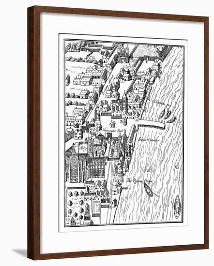 Bird's-Eye View of the Palace of Westminster, London, C1560-Aggas-Framed Giclee Print