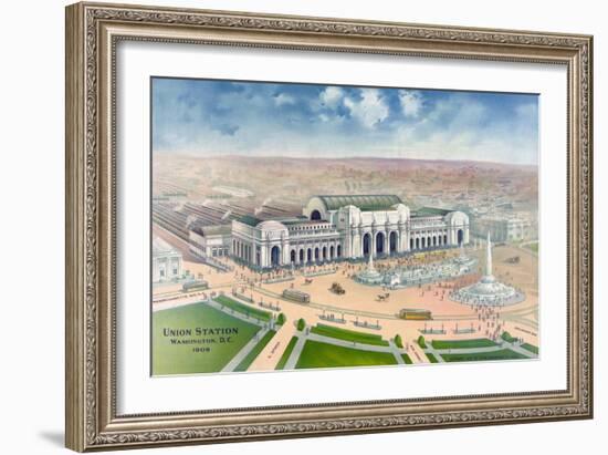 Bird's-Eye View of Union Station-null-Framed Giclee Print