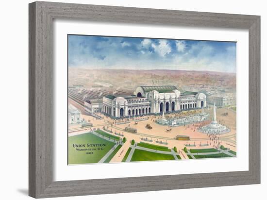 Bird's-Eye View of Union Station-null-Framed Giclee Print