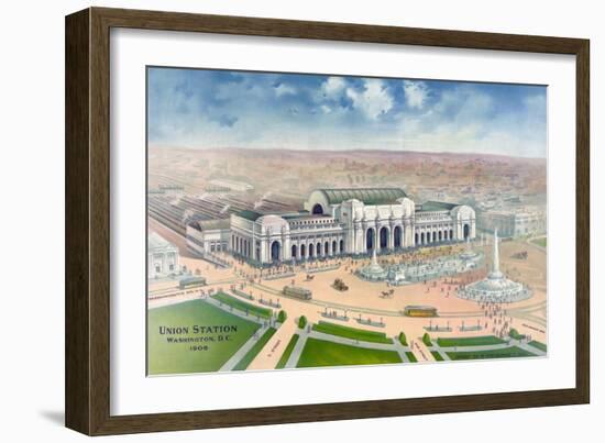 Bird's-Eye View of Union Station-null-Framed Giclee Print