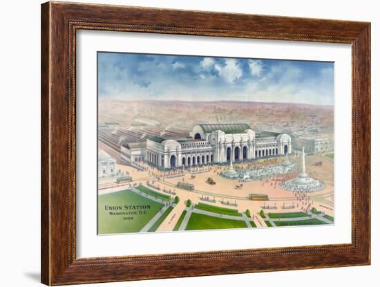 Bird's-Eye View of Union Station-null-Framed Giclee Print