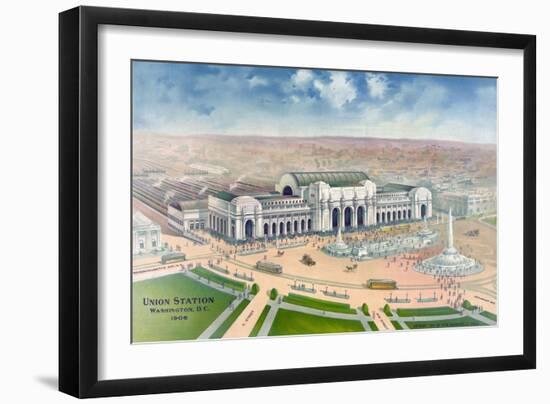 Bird's-Eye View of Union Station-null-Framed Giclee Print