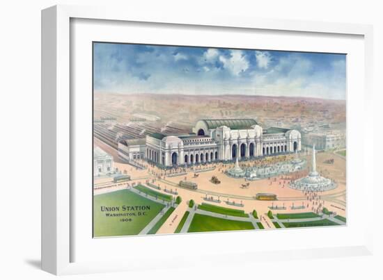 Bird's-Eye View of Union Station-null-Framed Giclee Print