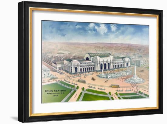 Bird's-Eye View of Union Station-null-Framed Giclee Print