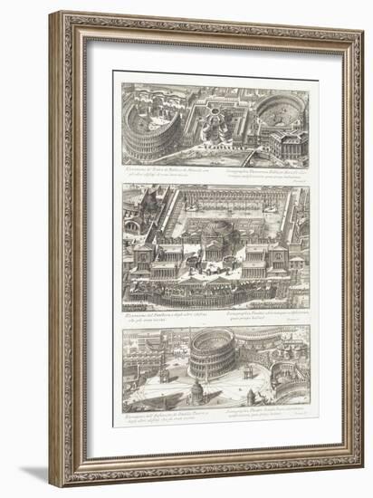 Bird's Eye Views Of: the Balbo and Marcello Theatres-Giovanni Battista Piranesi-Framed Giclee Print