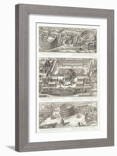 Bird's Eye Views Of: the Balbo and Marcello Theatres-Giovanni Battista Piranesi-Framed Giclee Print