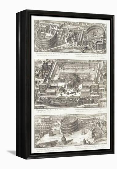 Bird's Eye Views Of: the Balbo and Marcello Theatres-Giovanni Battista Piranesi-Framed Premier Image Canvas