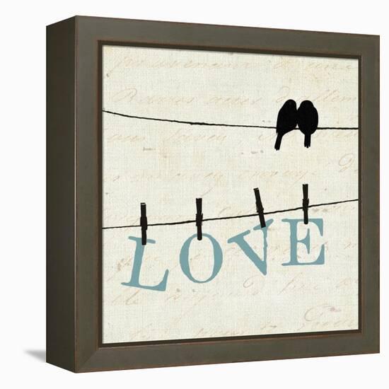 Bird Talk II-Jess Aiken-Framed Stretched Canvas