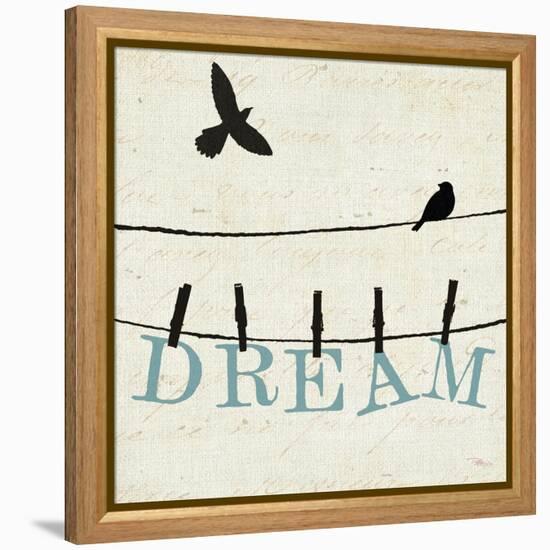 Bird Talk IV-Pela Design-Framed Stretched Canvas