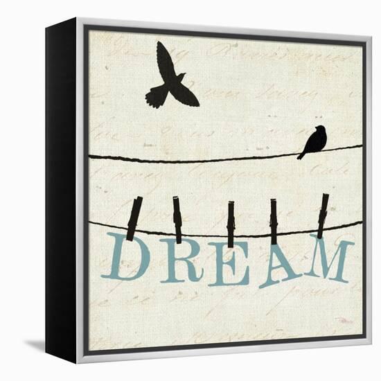 Bird Talk IV-Pela Design-Framed Stretched Canvas