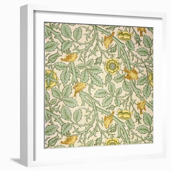 Bird Wallpaper Design (Colour Woodblock Print on Paper)-William Morris-Framed Giclee Print