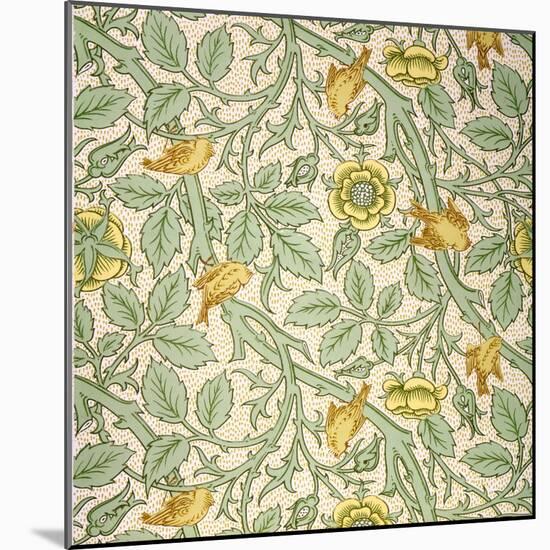 Bird Wallpaper Design (Colour Woodblock Print on Paper)-William Morris-Mounted Giclee Print