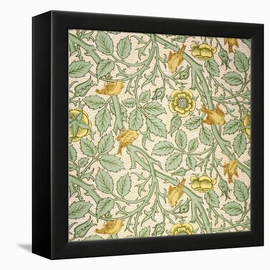 Bird Wallpaper Design (Colour Woodblock Print on Paper)-William Morris-Framed Premier Image Canvas