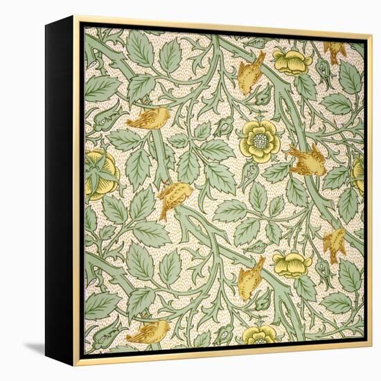 Bird Wallpaper Design (Colour Woodblock Print on Paper)-William Morris-Framed Premier Image Canvas