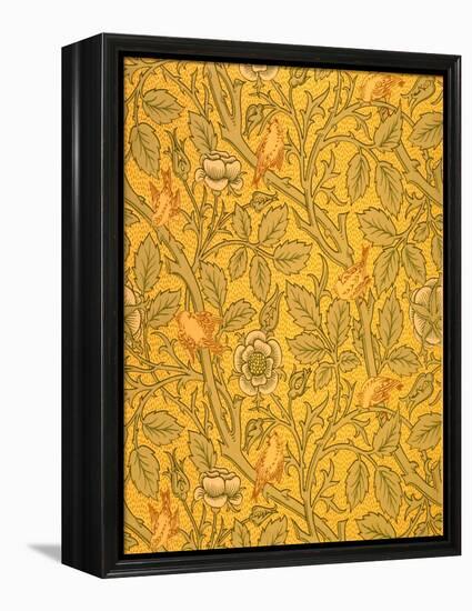 Bird Wallpaper Design (Colour Woodblock Print on Paper)-William Morris-Framed Premier Image Canvas