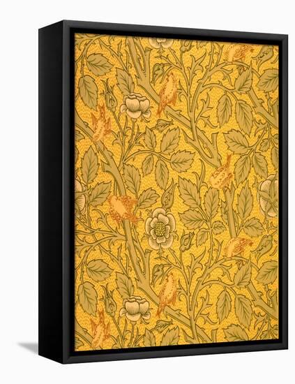 Bird Wallpaper Design (Colour Woodblock Print on Paper)-William Morris-Framed Premier Image Canvas