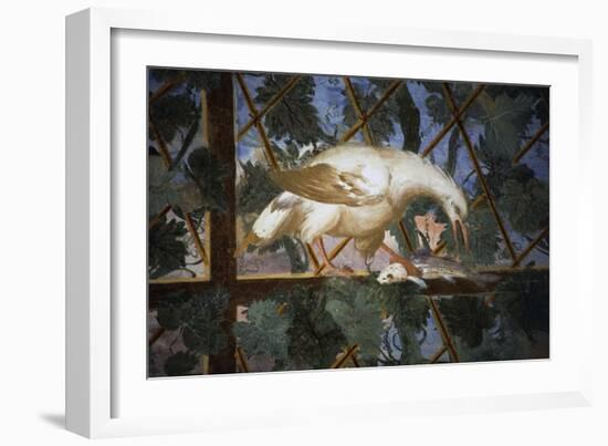 Bird with Fish in its Claws, Detail from Frescoes, Villa Giulia-null-Framed Giclee Print